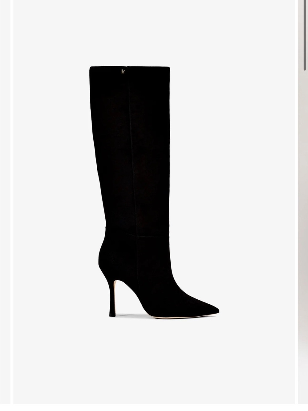 Larroude Kate Slouch Black Suede Pointed-Toe Stiletto Boots 7.5 NWT NIB - Picture 7 of 14